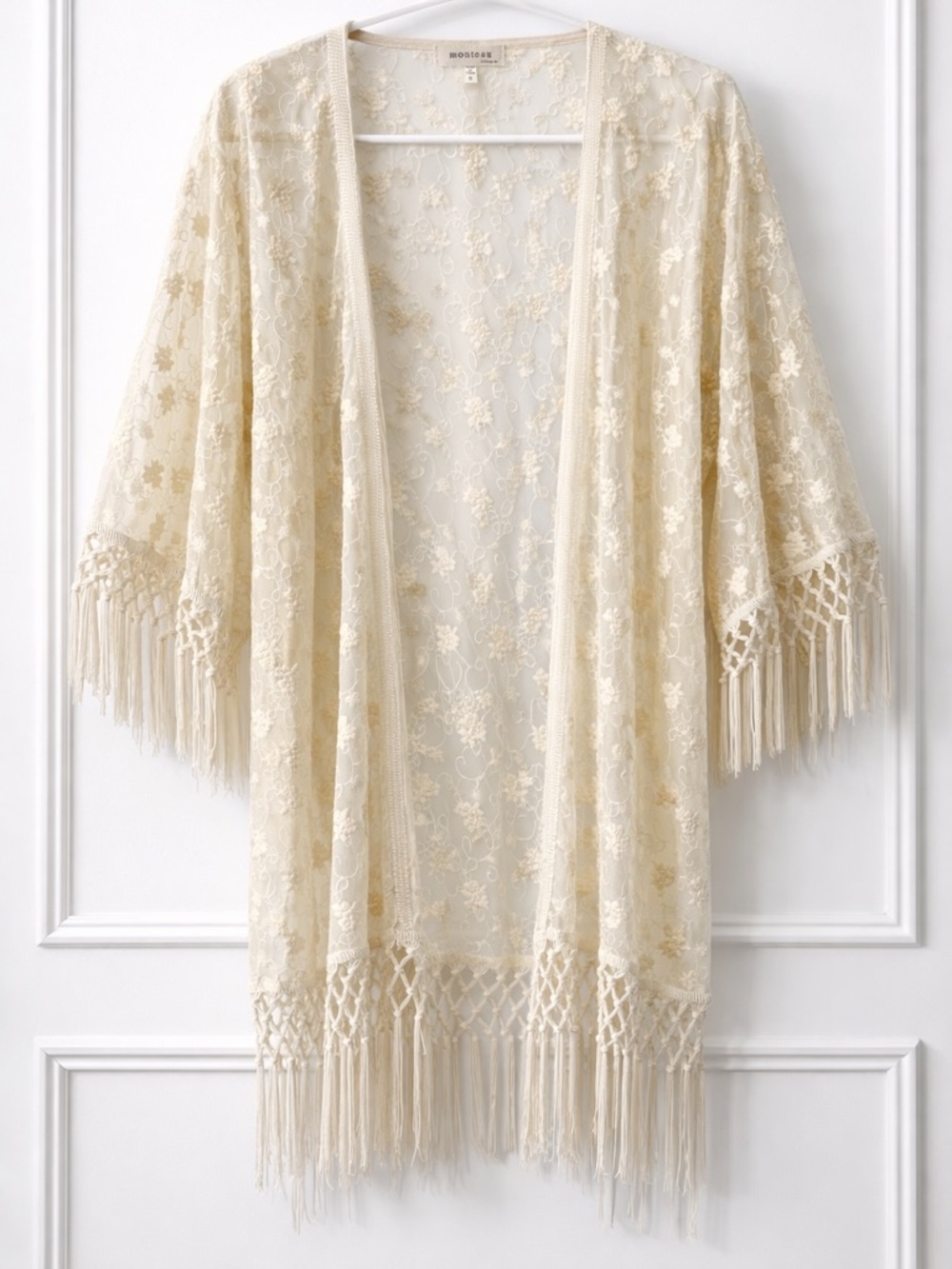 Monteau Cream Embroidered Lace Overlay